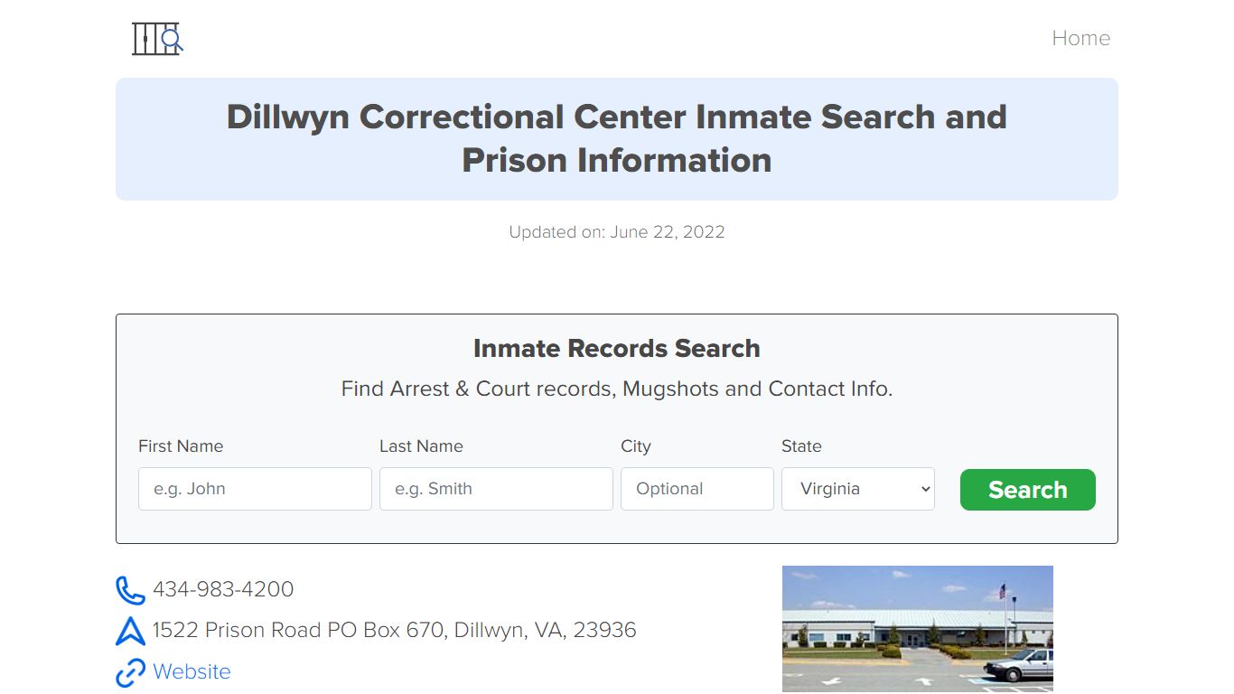 Dillwyn Correctional Center Inmate Search, Visitation ...