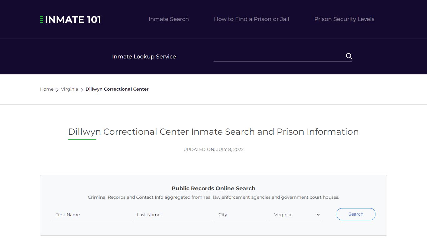 Dillwyn Correctional Center Inmate Search, Visitation ...