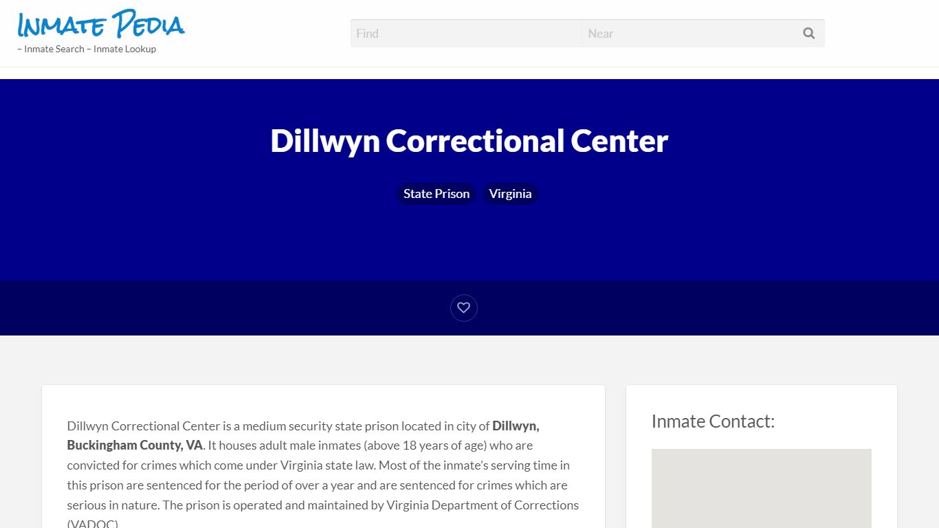 Dillwyn Correctional Center – Inmate Pedia – Inmate Search ...